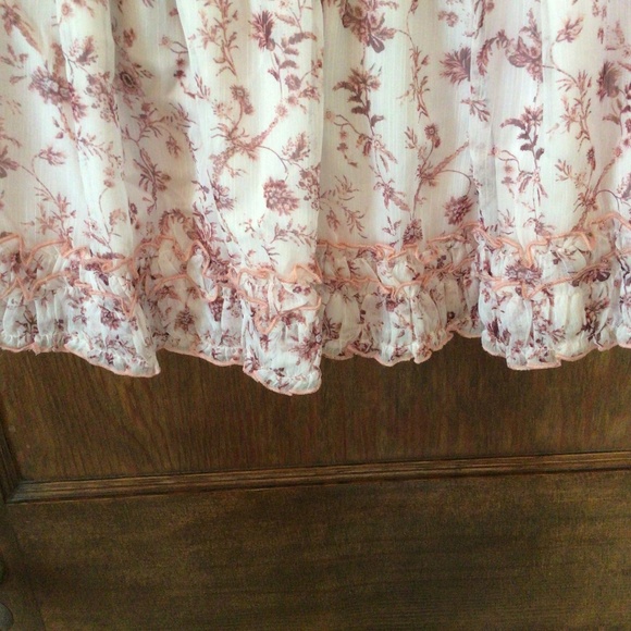 Aqua Floral Smocked Mini Skirt sz medium - Picture 7 of 8